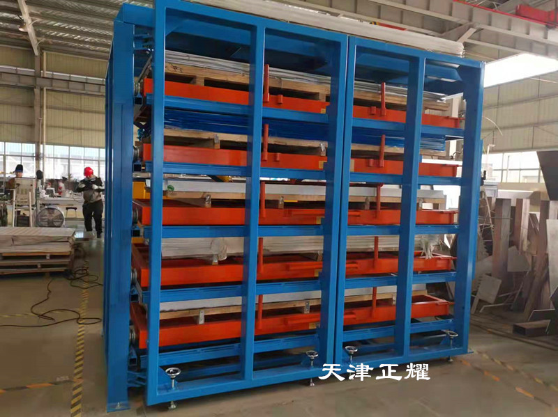 板材存放臥式板材貨架省空間整齊數(shù)量清晰存取方便