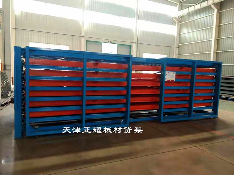 河南洛陽抽屜式鋼板貨架 手搖式板材貨架 鋁板銅板貨架