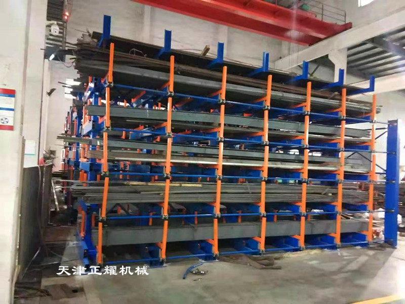 物料種類多擺放整齊省空間的方式伸縮式懸臂物料貨架