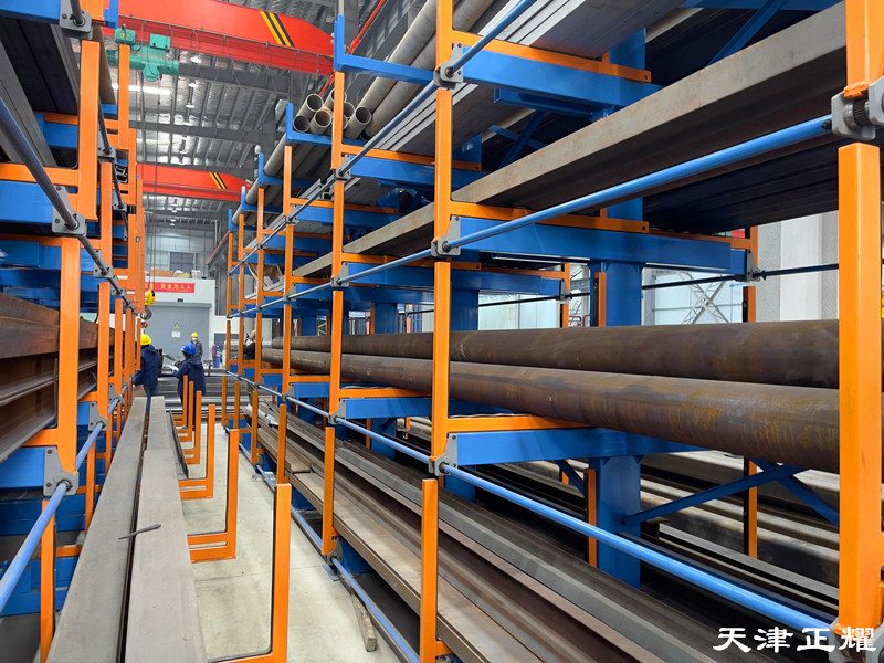 型鋼角鐵工字鋼扁料鋼管存儲(chǔ)新案例伸縮式懸臂貨架