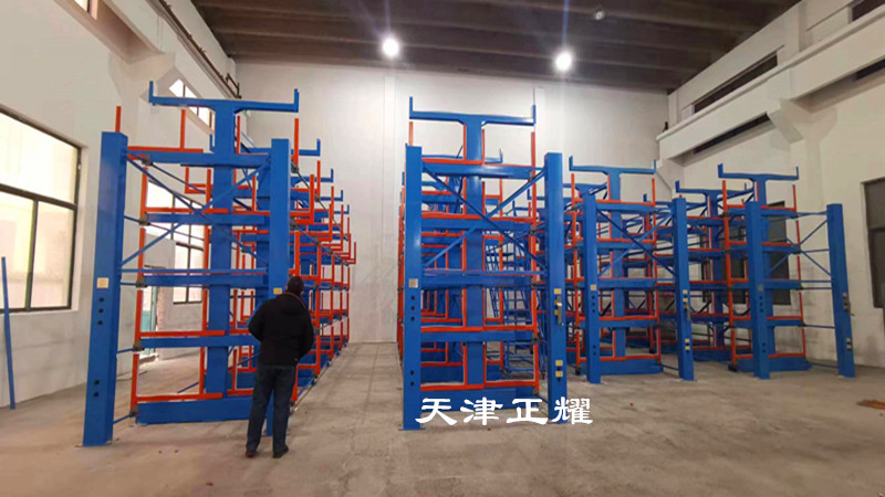 伸縮式懸臂貨架圖片存放車間各種物料整齊省空間