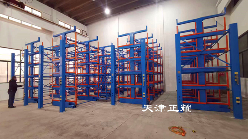 伸縮式懸臂貨架圖片存放車間各種物料整齊省空間