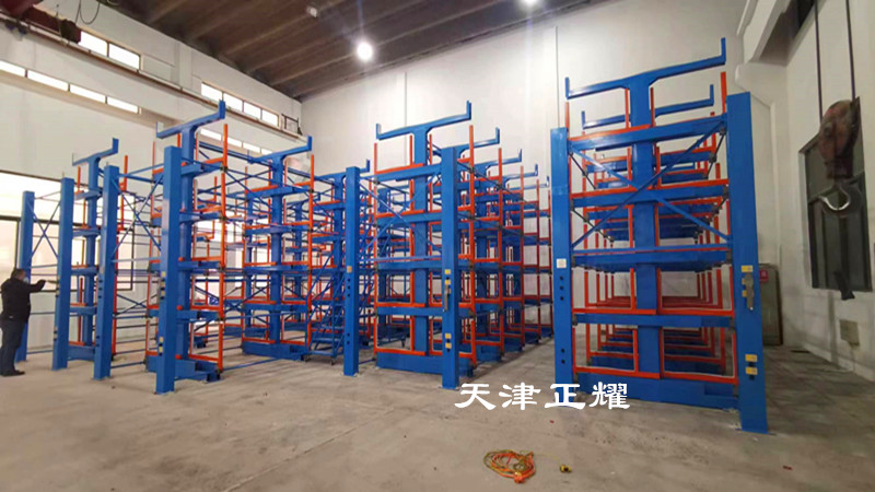 伸縮式懸臂貨架圖片存放車間各種物料整齊省空間