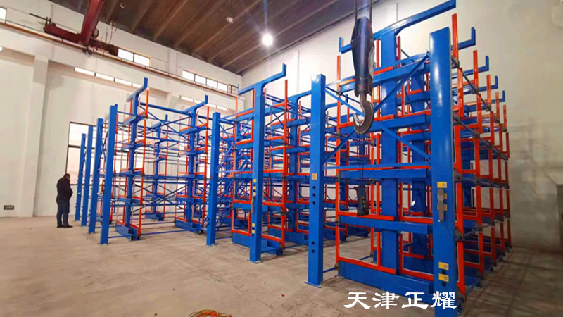 伸縮式懸臂貨架圖片存放車間各種物料整齊省空間