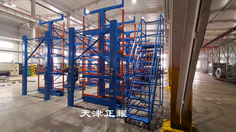 新疆伸縮懸臂貨架存放圓鋼鋼管鋁型材型鋼角鐵銅排