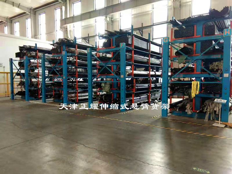 型材用什么貨架存放伸縮式搖出型材貨架省地?cái)[放種類多