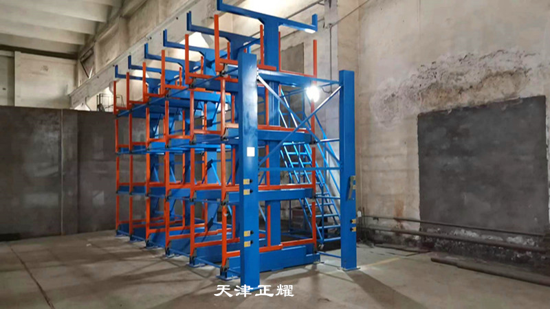 手搖式伸縮懸臂貨架存放型鋼扁鋼圓鋼管材棒料銅排軸