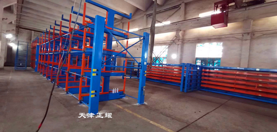 手搖式伸縮懸臂貨架存放型鋼扁鋼圓鋼管材棒料銅排軸