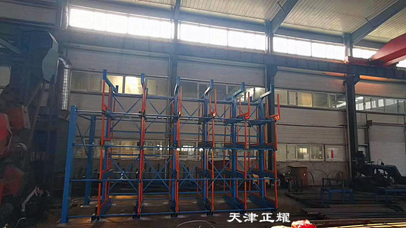 手動搖出式圓鋼貨架 6米棒料存放架 鋼棒存儲架