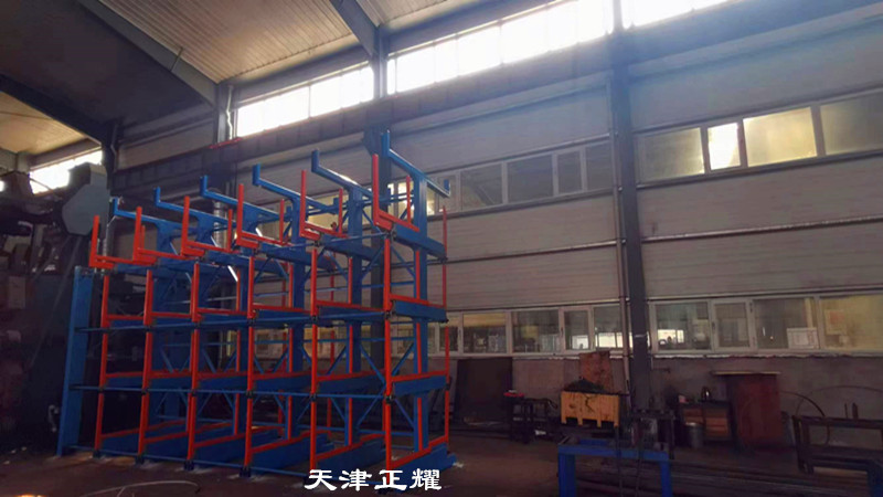 手動搖出式圓鋼貨架 6米棒料存放架 鋼棒存儲架