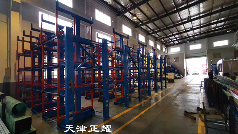 鋼材立體存放伸縮式懸臂鋼材貨架圖片存儲(chǔ)量高整齊
