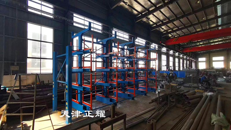 伸縮搖出式管材貨架今耀品牌立體存放管材省空間整齊