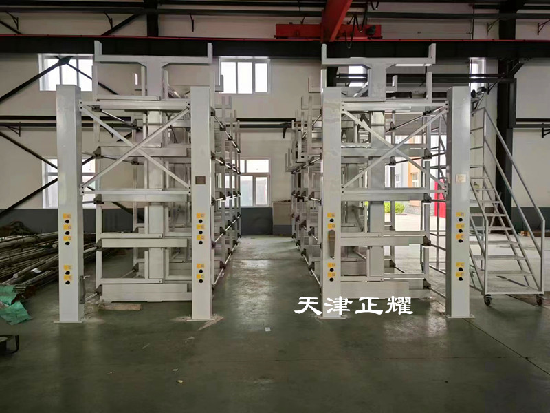 山東泰安伸縮式懸臂貨架存放鋼材管材棒料銅排鋁型材