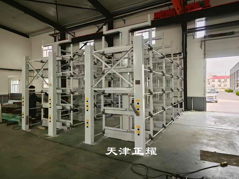 型材圓鋼棒料鋁型材銅排車間立體存放伸縮式懸臂貨架