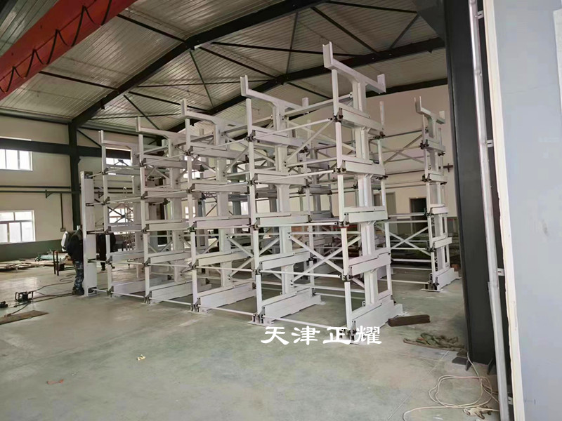 型材圓鋼棒料鋁型材銅排車間立體存放伸縮式懸臂貨架