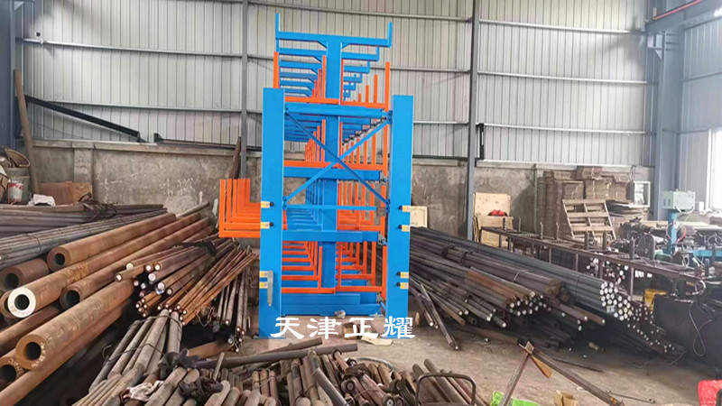 西藏伸縮懸臂貨架存放圓鋼管材型材鋼材鋼筋軸棒料