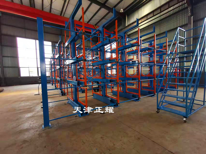 山西晉中鋼材貨架伸縮式分類擺放圓鋼槽鋼型鋼鋼管軸