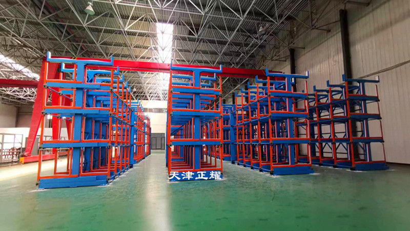 棒料車間倉(cāng)庫(kù)立體存放省空間新方式伸縮懸臂貨架
