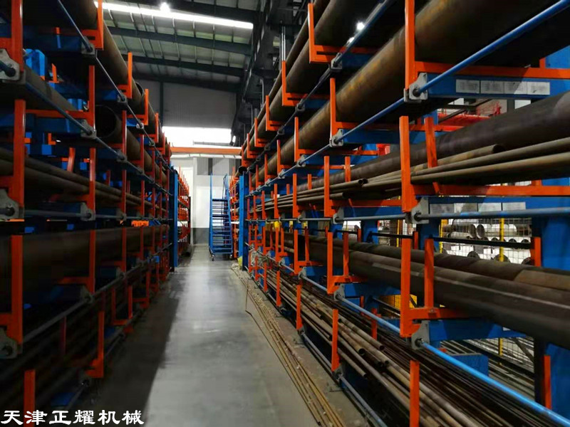 新疆克拉瑪依伸縮式懸臂鋼管貨架省空間擺放整齊清晰