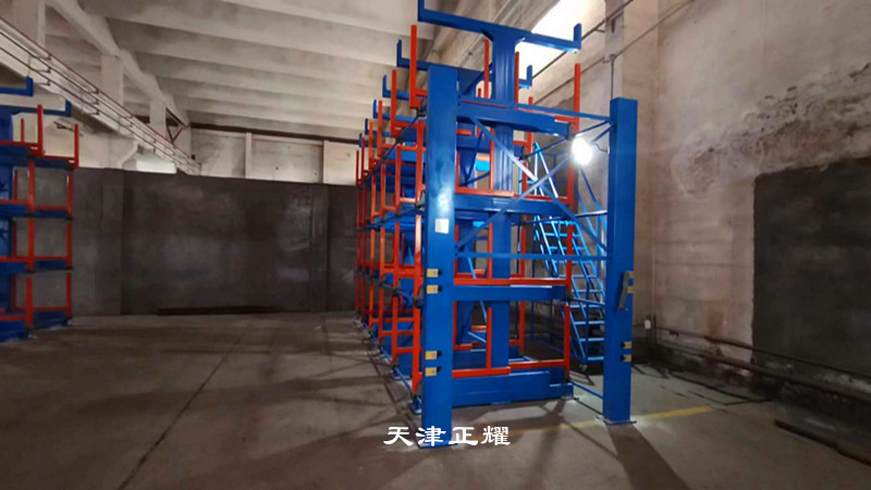 河北滄州伸縮懸臂貨架立體存放管材圓鋼鋁型材銅排軸