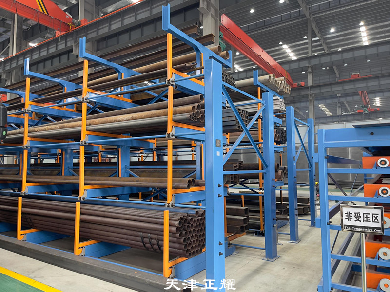 湖南常德伸縮式管材貨架立體存放6米9米12米鋼管