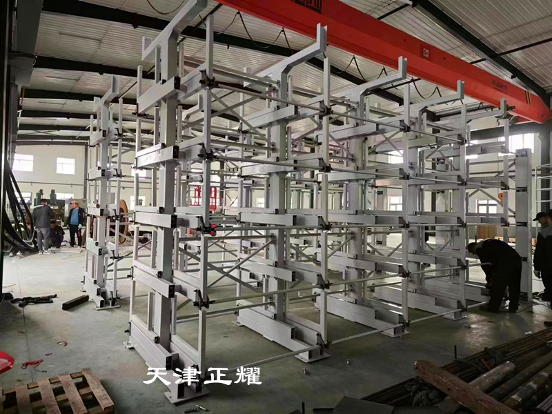 江蘇鎮(zhèn)江伸縮式懸臂貨架立體存放棒料鋼筋鋼管軸