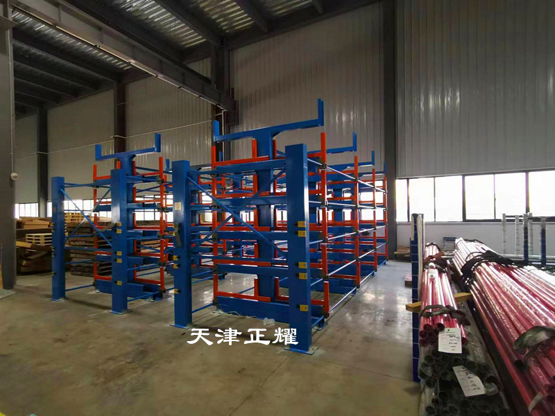 江蘇鎮(zhèn)江伸縮式懸臂貨架立體存放棒料鋼筋鋼管軸
