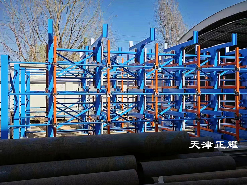 福建漳州物料存放架 伸縮式圓鋼貨架 鋼材貨架 型材貨架