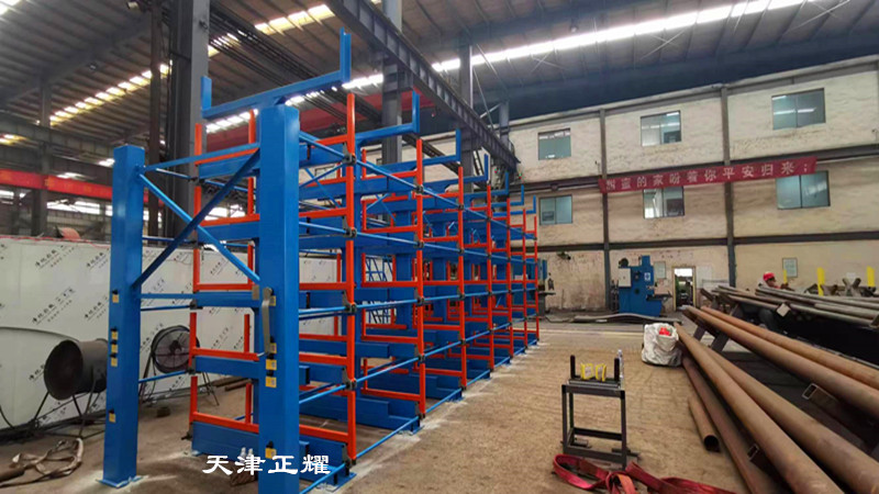 江蘇蘇州伸縮式圓鋼貨架圖片立體存放省地整齊存儲量高