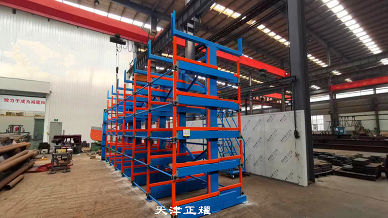 江蘇蘇州伸縮式圓鋼貨架圖片立體存放省地整齊存儲量高