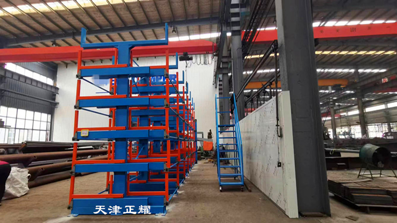 江蘇蘇州伸縮式圓鋼貨架圖片立體存放省地整齊存儲量高