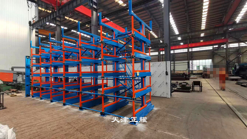 江蘇蘇州伸縮式圓鋼貨架圖片立體存放省地整齊存儲量高