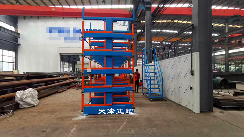 江蘇蘇州伸縮式圓鋼貨架圖片立體存放省地整齊存儲量高