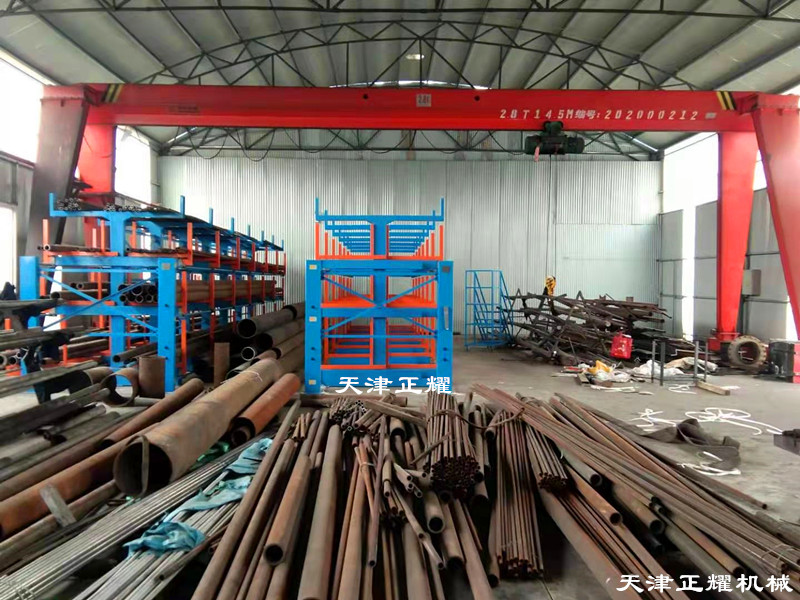 廣東惠州伸縮式懸臂貨架立體存放棒料鋼材管材