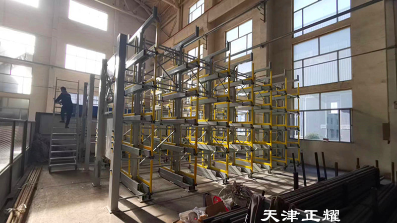 河北邢臺管材貨架新案例圖片立體存放省空間整齊