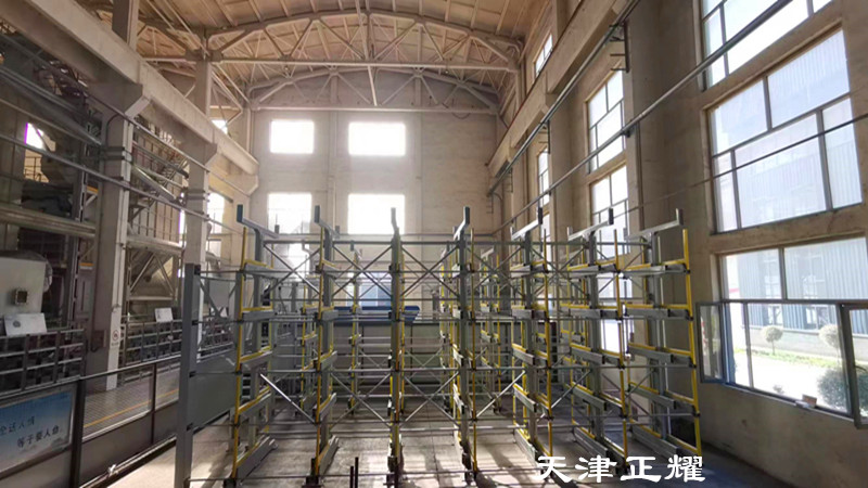 河北邢臺管材貨架新案例圖片立體存放省空間整齊