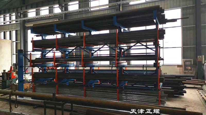福建漳州伸縮式懸臂貨架立體存放銅排鋁型材鋼管圓鋼軸