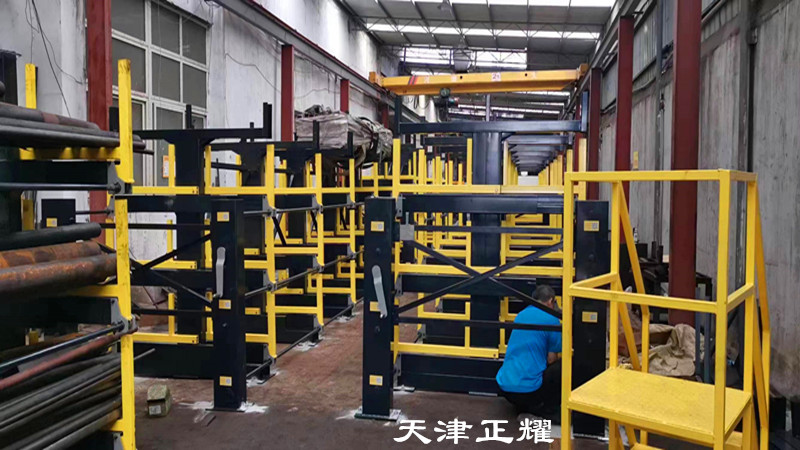 福建漳州伸縮式懸臂貨架立體存放銅排鋁型材鋼管圓鋼軸