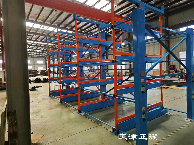 山東日照伸縮式懸臂貨架 型材貨架 鋼材貨架 軸貨架