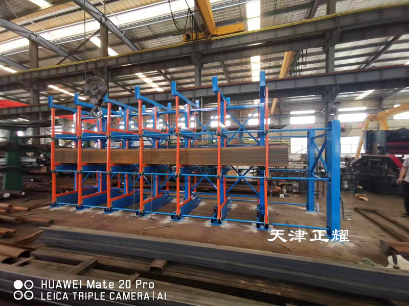 山東日照伸縮式懸臂貨架 型材貨架 鋼材貨架 軸貨架