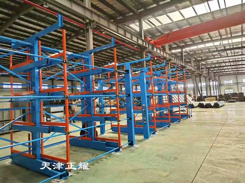 遼寧丹東伸縮式懸臂貨架立體存放管材棒料鋼材型材