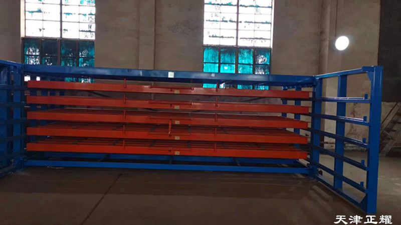 山東濟(jì)寧抽屜式板材貨架 6米手搖鋼板存放架 鋁板銅板架