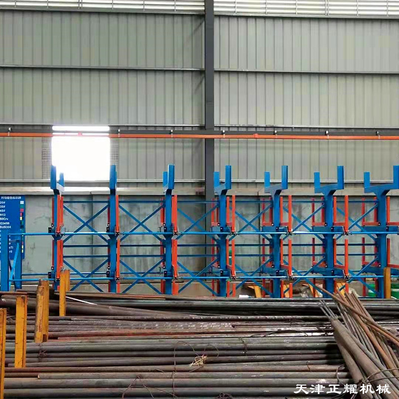 河北滄州圓鋼貨架 伸縮懸臂式鋼筋貨架 鋼材庫(kù)立體貨架