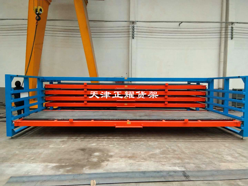 遼寧沈陽抽屜式鋼板存放架 6米手搖式板材貨架 重型貨架