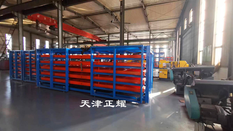 浙江溫州6米鋼板貨架手搖式抽屜結(jié)構(gòu)擺放7種鋼板占地小