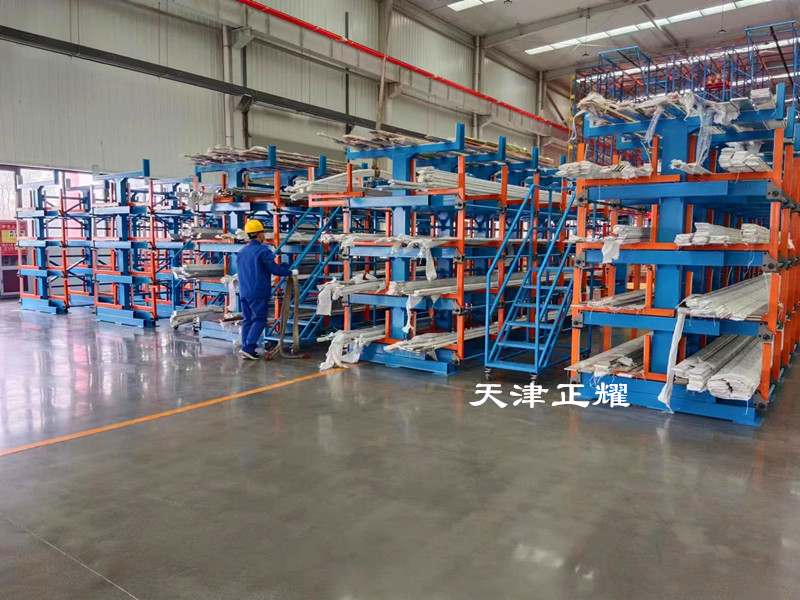 江蘇常州伸縮懸臂貨架多層分類擺放鋼管銅排鋁型材棒料