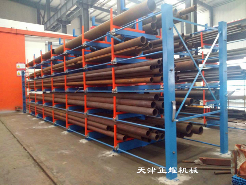北京鋼管貨架伸縮懸臂式吊車(chē)存取立體多層分類擺放整齊