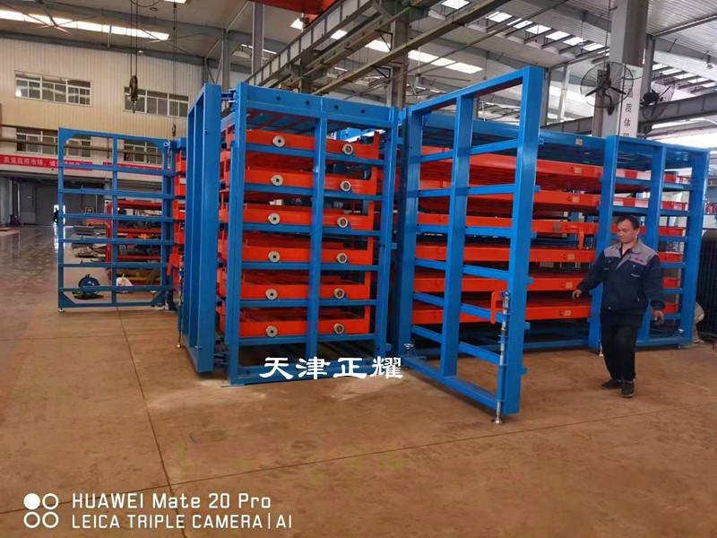 手搖臥式鋼板貨架案例圖片多層抽屜分類擺放整齊省空間