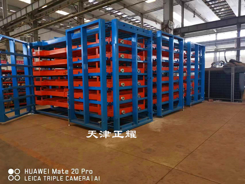 手搖臥式鋼板貨架案例圖片多層抽屜分類擺放整齊省空間