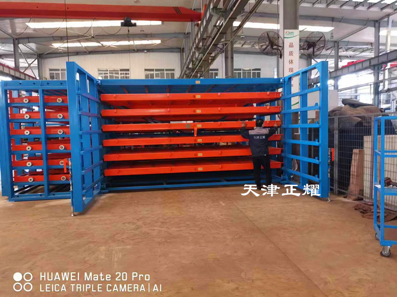 手搖臥式鋼板貨架案例圖片多層抽屜分類擺放整齊省空間